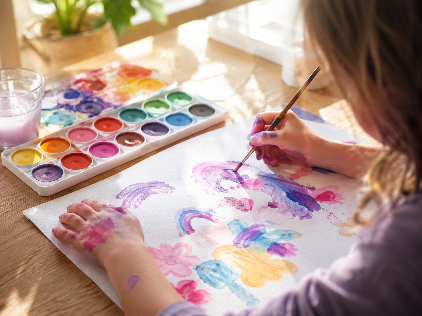 Kids creating art